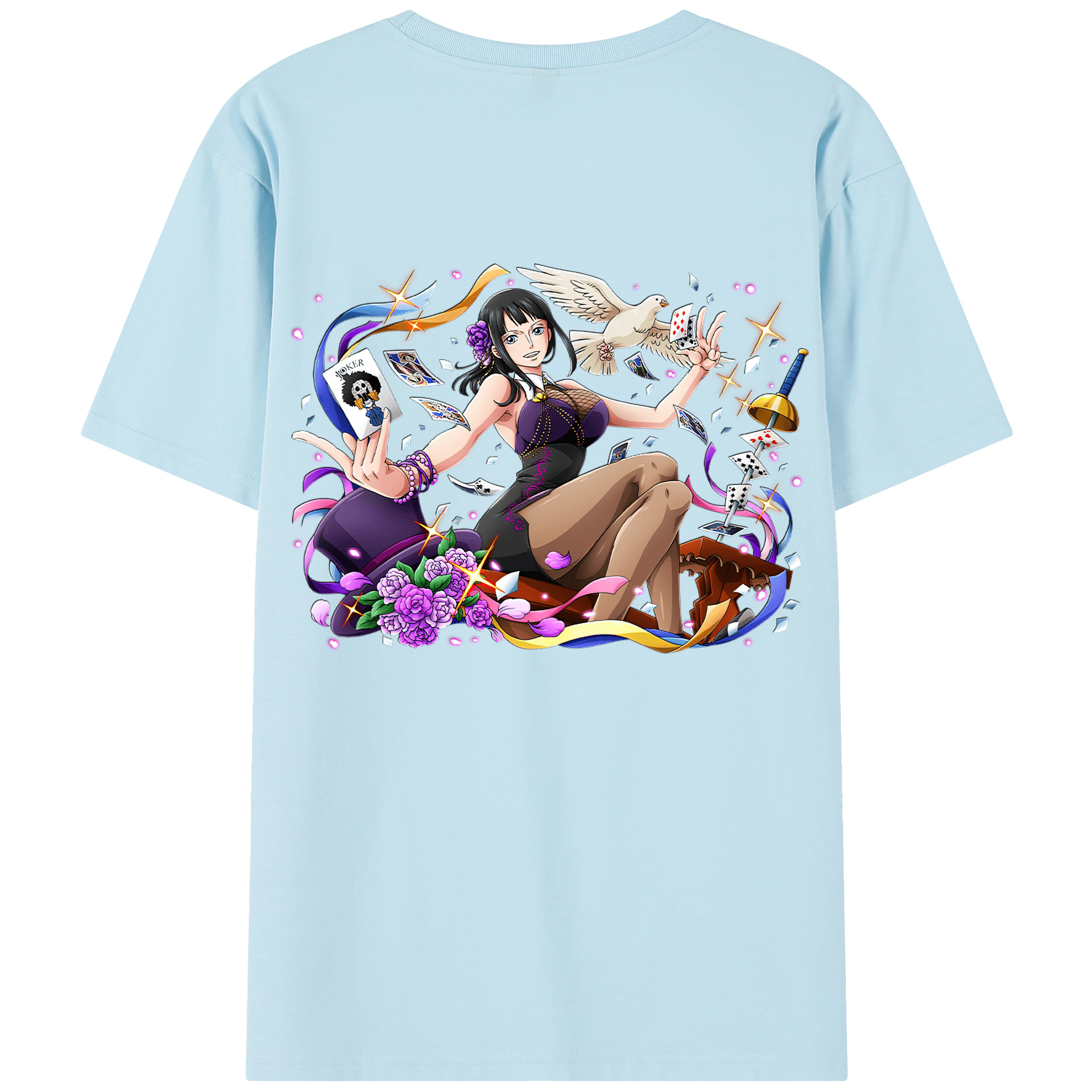 ワンピース ニコ・ロビン ONE PIECE Nico Robin 綿100％半袖Tシャツ（背面プリント）